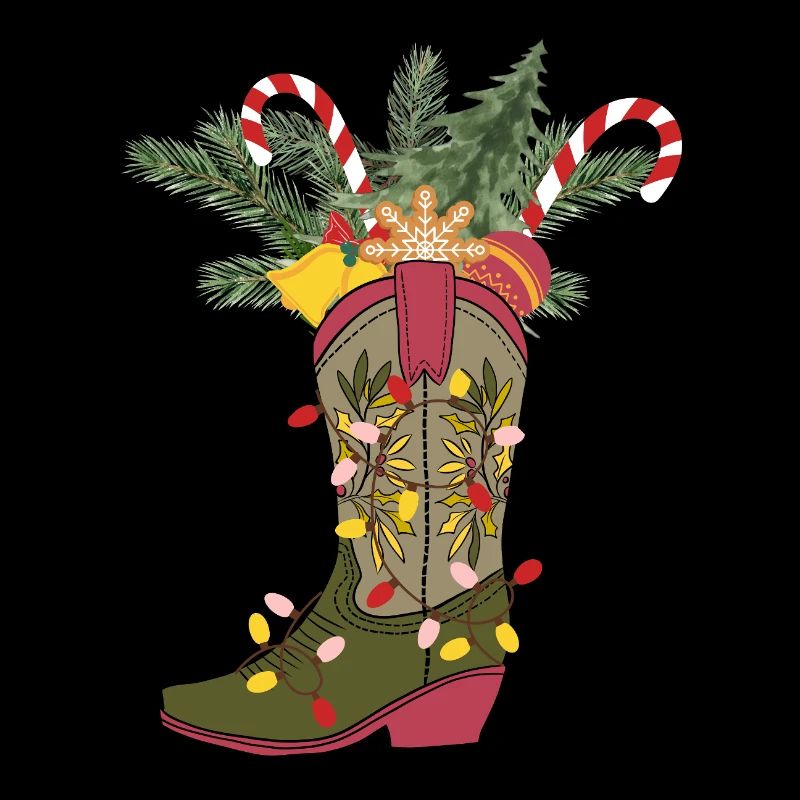 Bottes de cow-boy de Noël