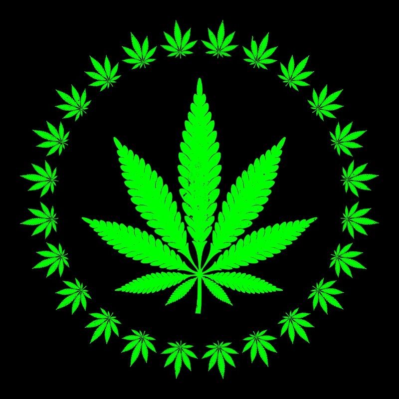 Bague en forme de feuille de cannabis vert vif