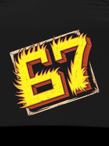 Flaming 67 Brainrot  Emblem