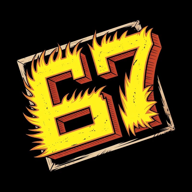 Flaming 67 Brainrot Emblem