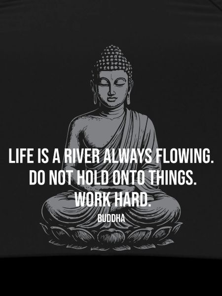 Fluss-Buddha-Zitat-Tee