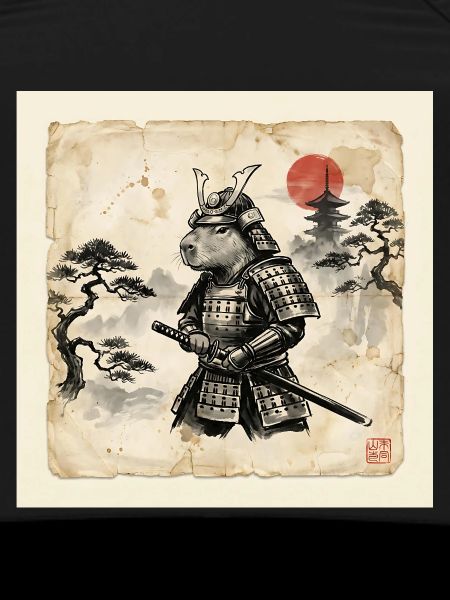 Capybara Samurai Japanese Warrior