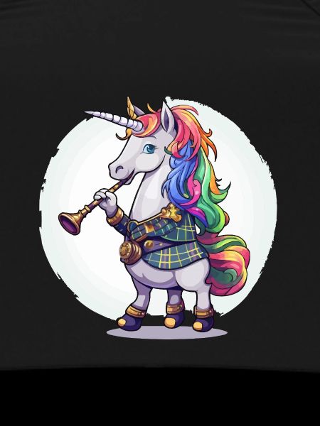 Buntes Einhorn mit Trompete