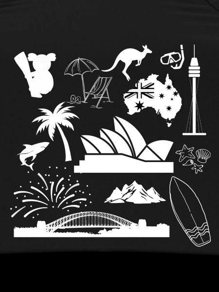 Sydney in symbols (white)