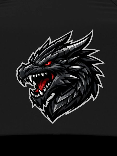 Dragon head with red eyes
