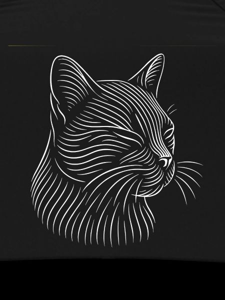 Cat Head Drawing in White