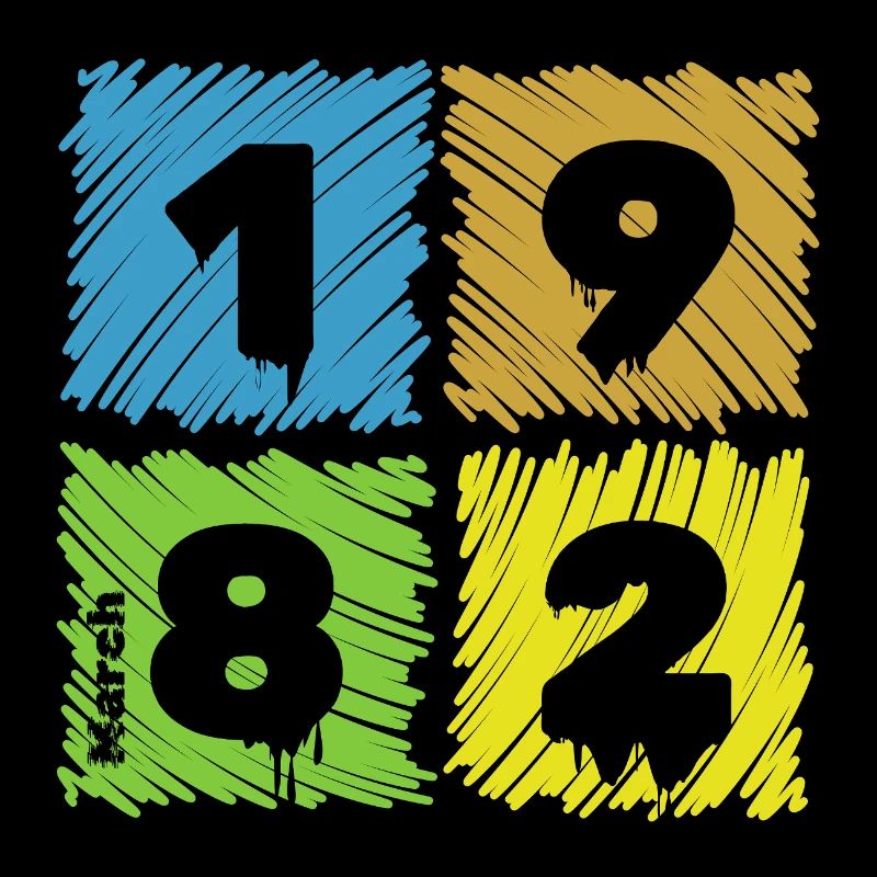 44. Geburtstag Farbige Patches since 03/1982