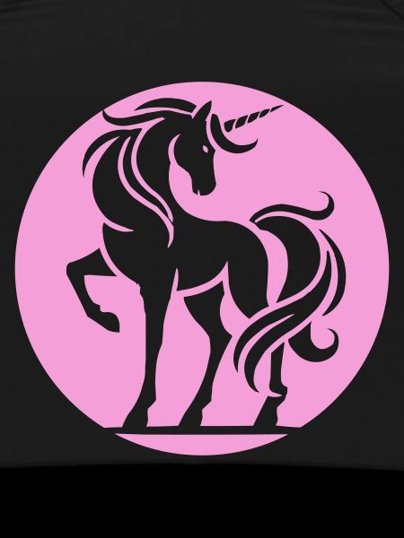 Rosa Einhorn Silhouette Kreis