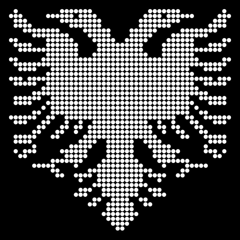Albanisches Doppelkopf-Adler-Dotwork-Emblem