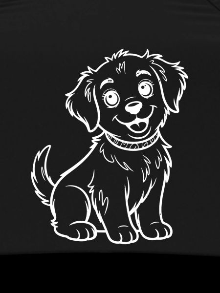 Smiling Puppy Line Drawing