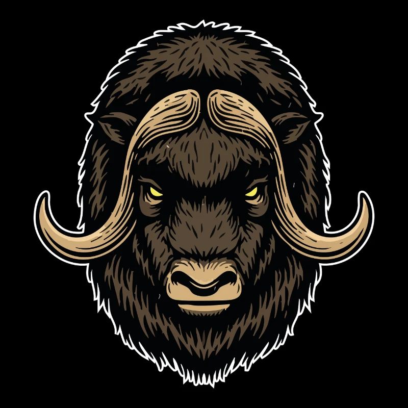 Arktische Moschusochse Wildmaskottchen-Logo