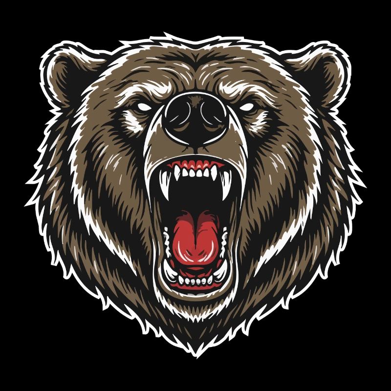 Wild Grizzly Bear Anger Logo Mascot Bear
