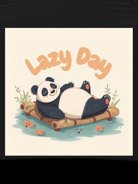Panda napping on raft
