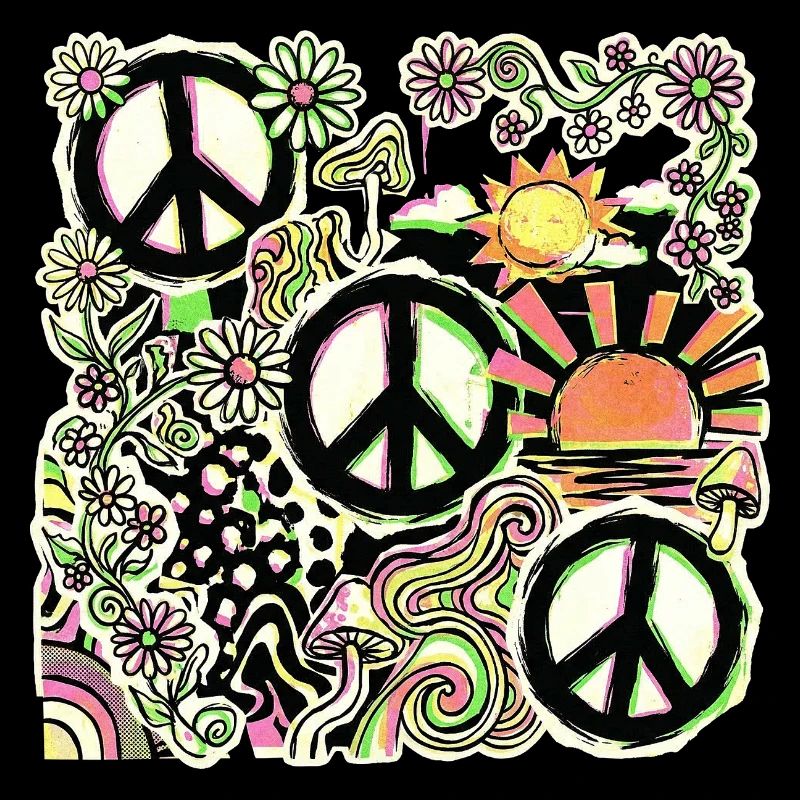 Peace Hippie Flower Stop The War