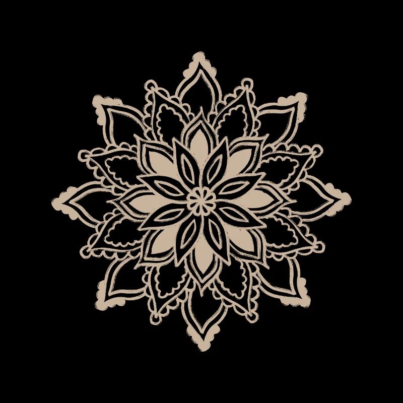 Beige Mandala-Spitzenmuster