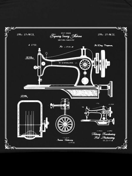 Antique Sewing Machine Blueprint