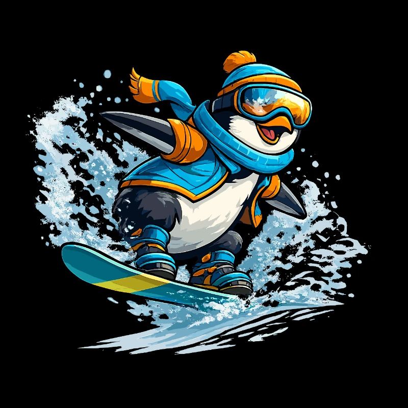 Penguin Snowboard Blue-Orange