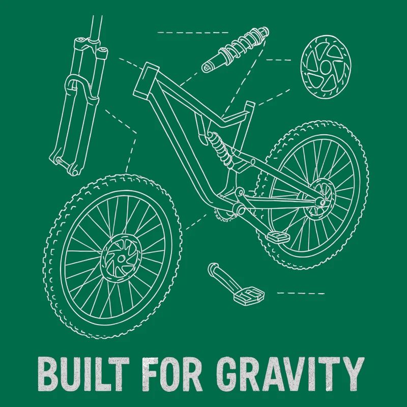 Built for Gravity: DH-Bike Exploded Drawing