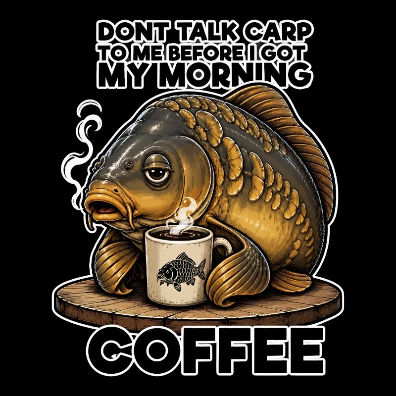 Lustiges Karpfen-Kaffeefischen-Design