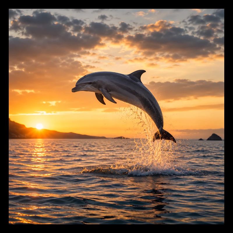 Dolphin at sunset