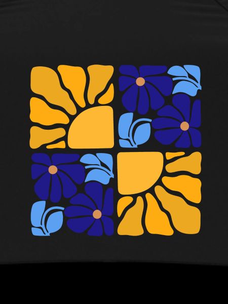 70s Retro Flowers & Sun Design