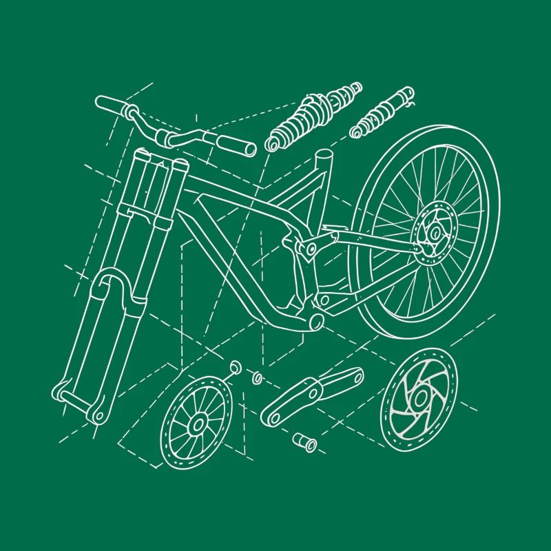 MTB Downhill Geometry Exploded View