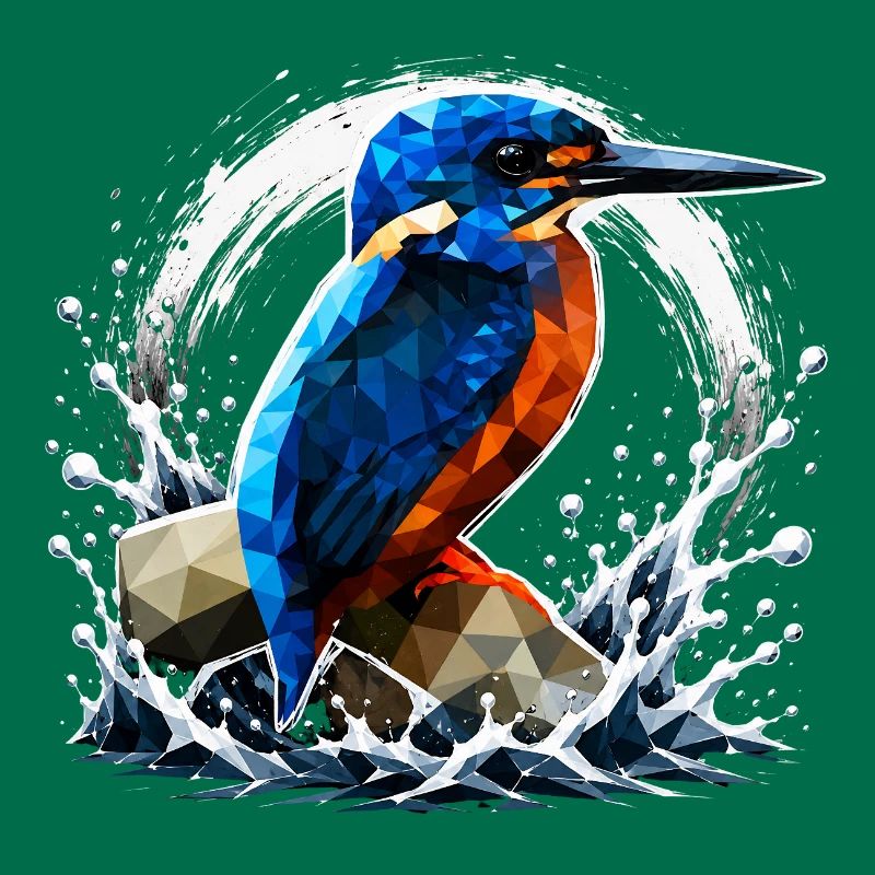 Low-Poly-Eisvögel-Design