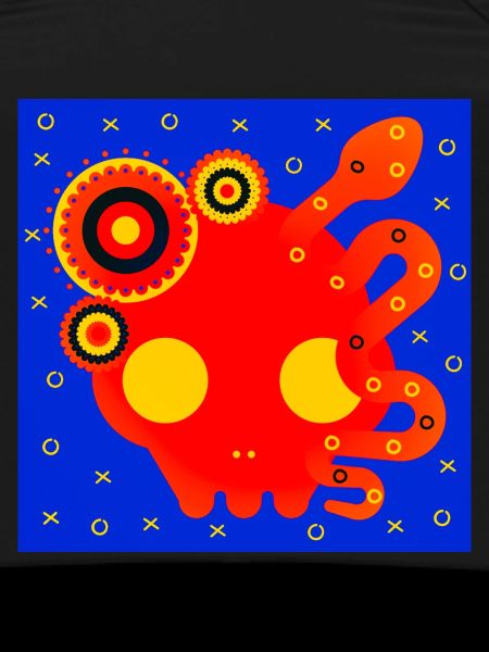 Abstract Red Octopus Mandala