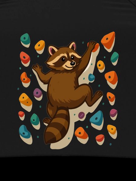 Climbing raccoon: Artful bouldering