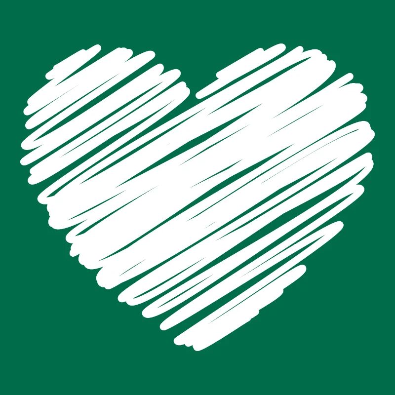 White Scribble Heart