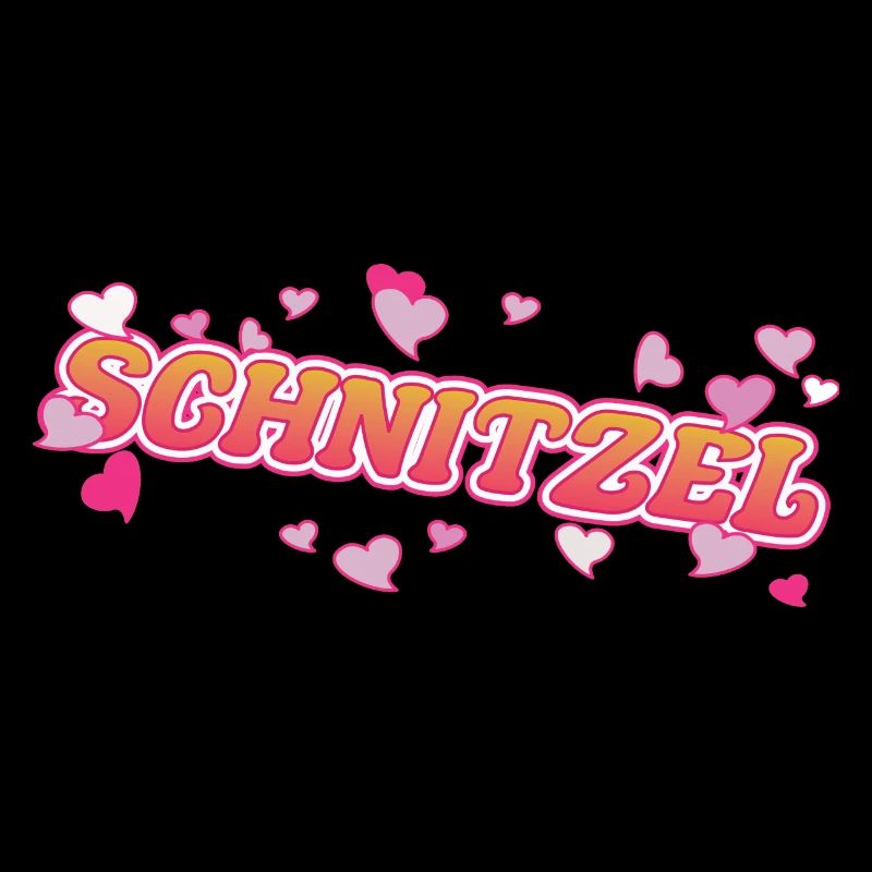Cool schnitzel with pink hearts design