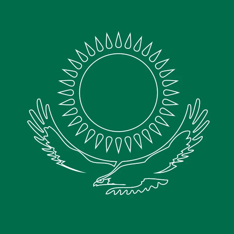 Kazakhstan Eagle steppe eagle line white flag