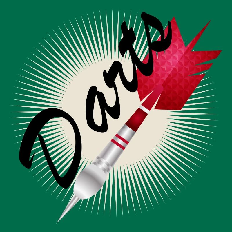 fléchette rouge vif avec typographie de fléchettes
