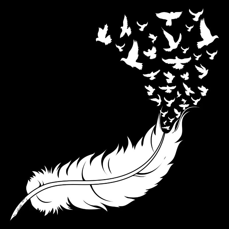 Plume avec des oiseaux