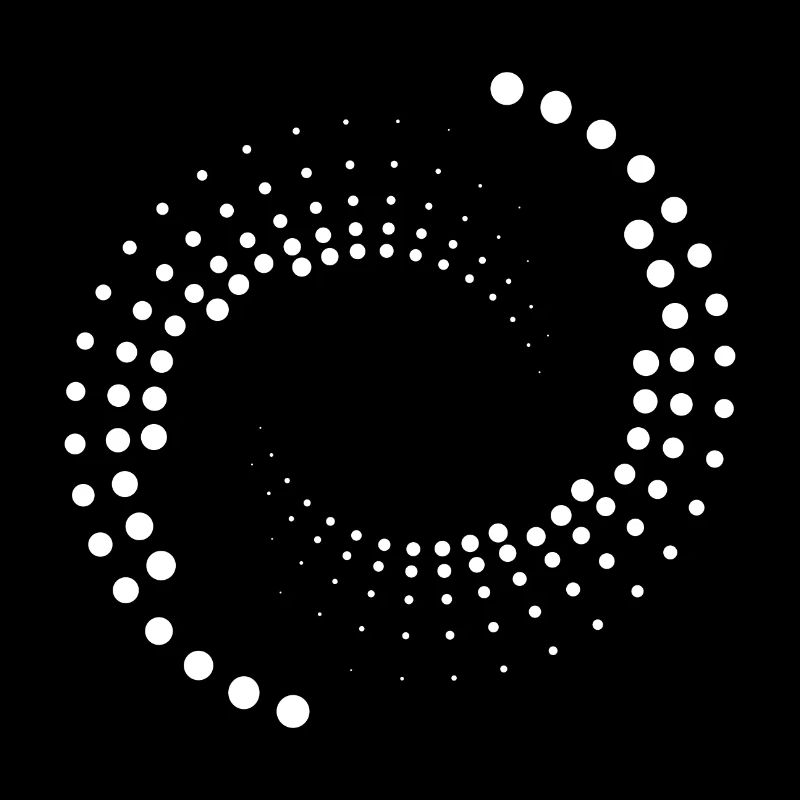 Spirale avec cercles blancs
