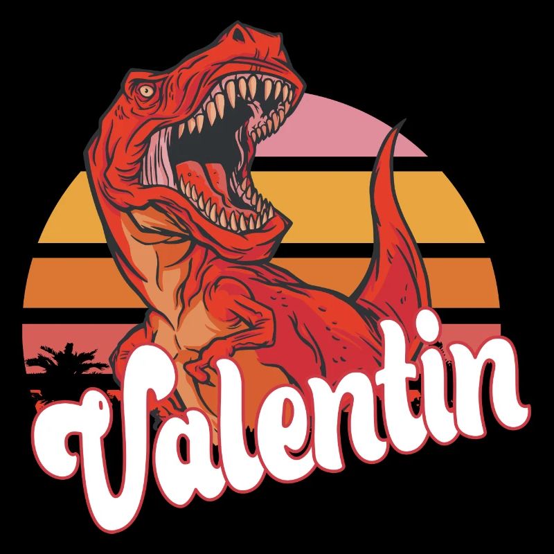 VALENTIN - Beautiful boy name with T-REX Dino