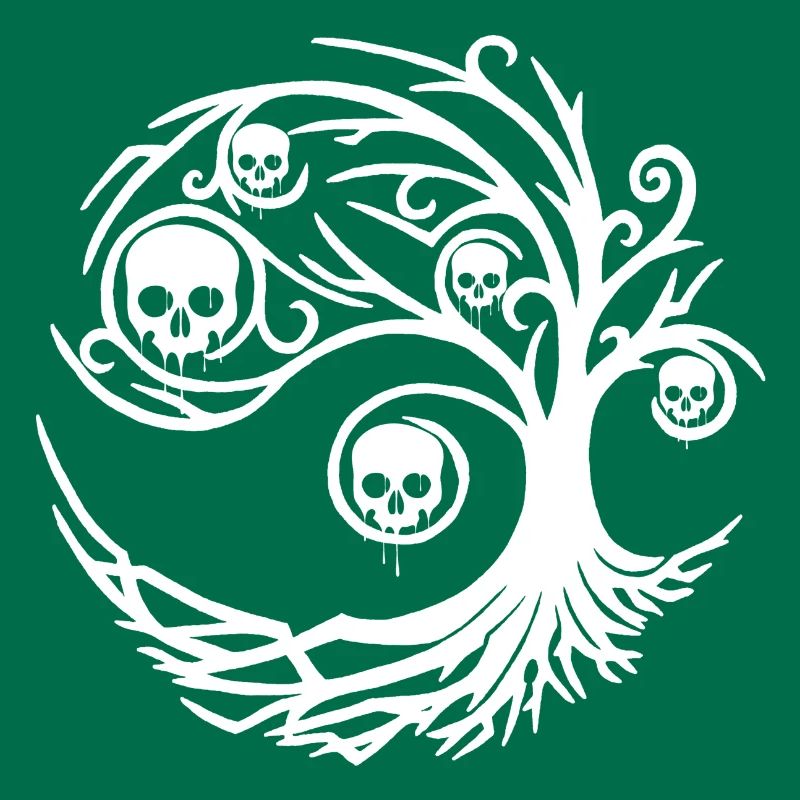 White tree with skulls
