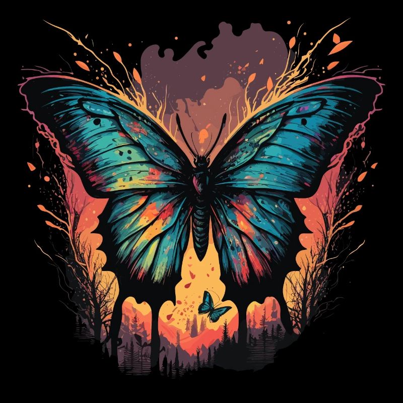 Coucher de soleil papillon