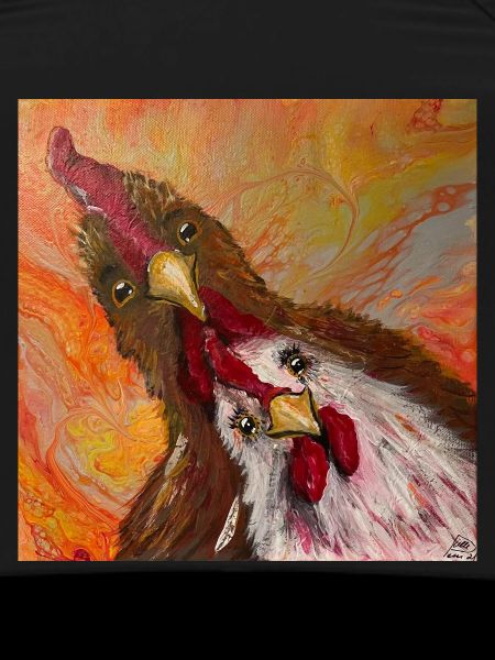 Rooster and chicken