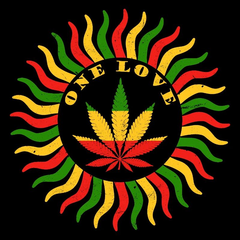 Lebendiges Emblem der Cannabis-Liebe