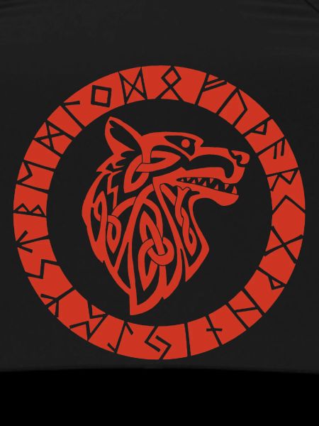 Wikinger Roter Wolf Emblem