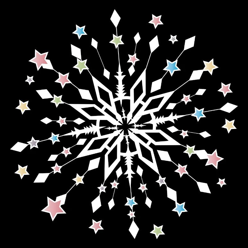 Mandala étoile de Noël avec des étoiles colorées