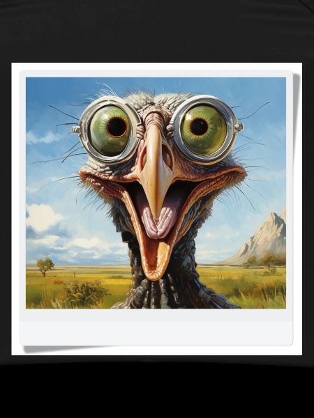 Eccentric Bird with Spectacle Lenses