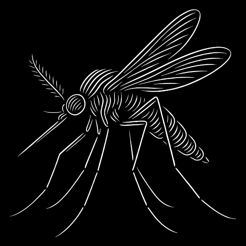 Line Mosquito Sketch Art