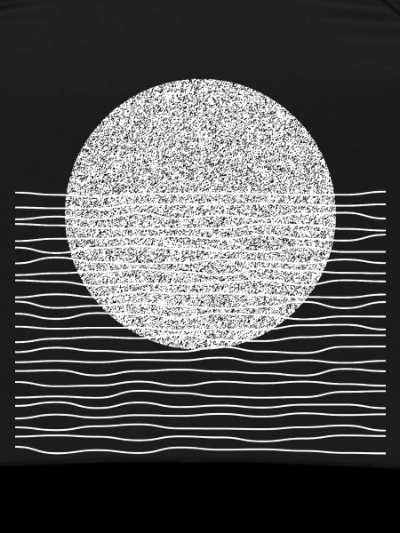 Monochrome Sun Over Waves