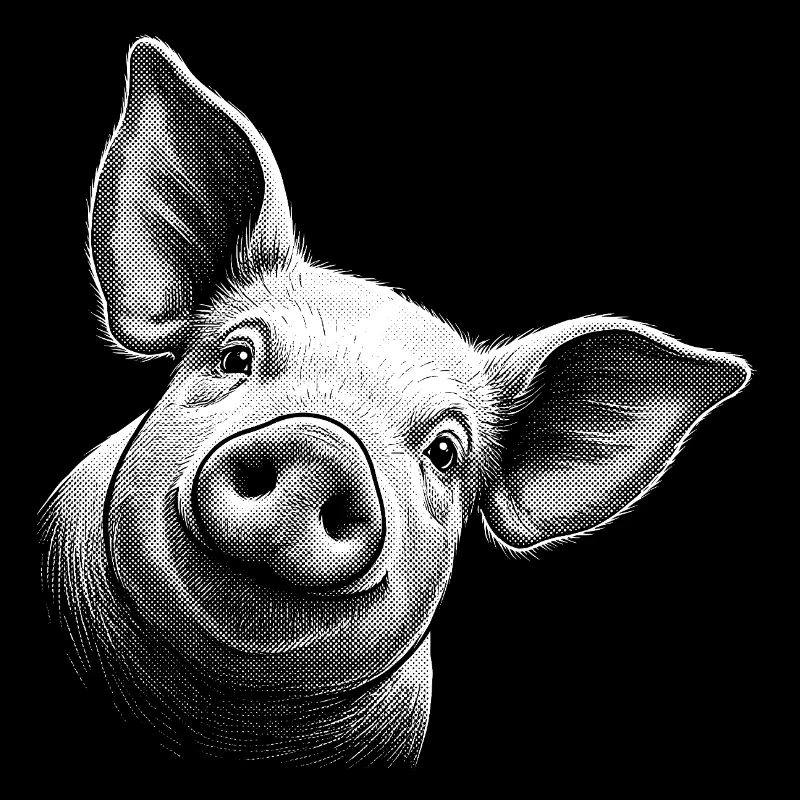 Cochon drôle qui regarde