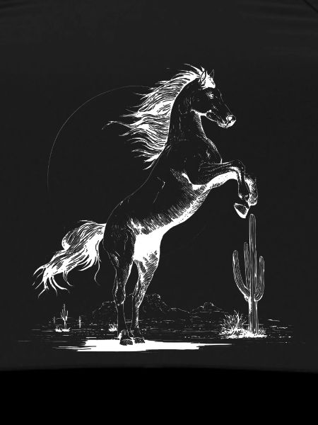 Rearing White Stallion at Candle