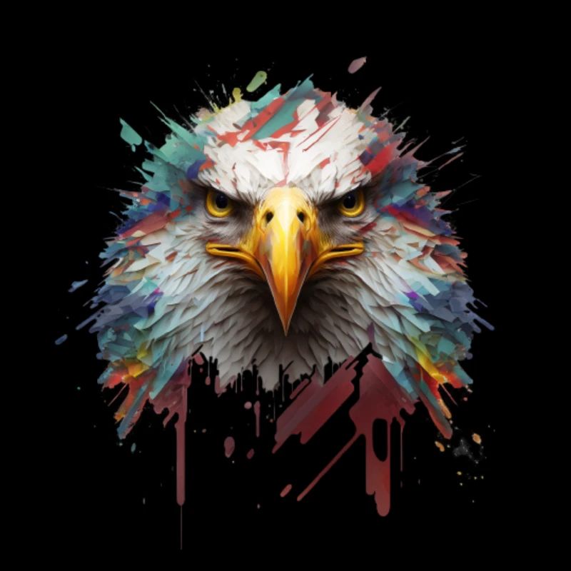 Freedom in Color: Eagle Portrait on Canvas