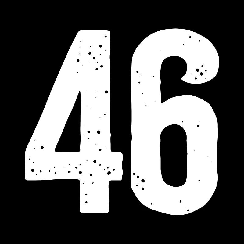 46 Numbers White
