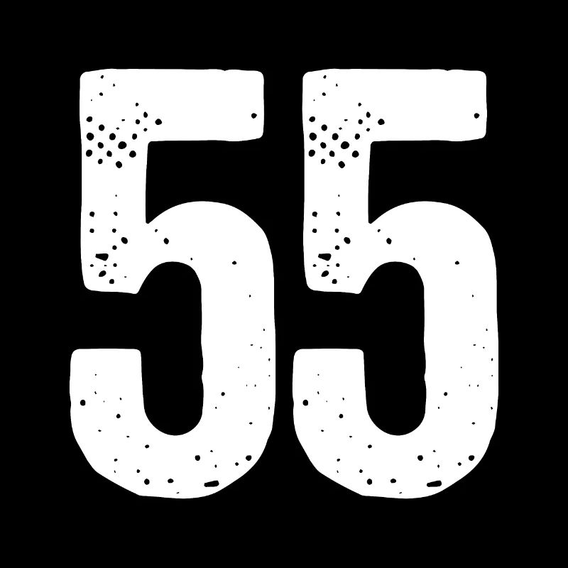 55 Numbers White